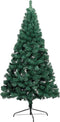 vidaXL - Kunstkerstboom - met - standaard - half - 210 - cm - PVC - groen