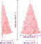 vidaXL - Kunstkerstboom - met - standaard - half - 210 - cm - PVC - roze