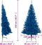 vidaXL - Kunstkerstboom - met - standaard - half - 210 - cm - PVC - blauw