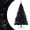 vidaXL - Kunstkerstboom - met - standaard - half - 210 - cm - PVC - zwart