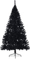 vidaXL - Kunstkerstboom - met - standaard - half - 210 - cm - PVC - zwart