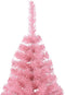 vidaXL - Kunstkerstboom - met - standaard - half - 210 - cm - PVC - roze