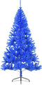 vidaXL - Kunstkerstboom - met - standaard - half - 210 - cm - PVC - blauw