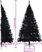 vidaXL - Kunstkerstboom - met - standaard - half - 210 - cm - PVC - zwart
