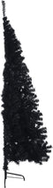 vidaXL - Kunstkerstboom - met - standaard - half - 210 - cm - PVC - zwart