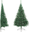 vidaXL - Kunstkerstboom - met - standaard - half - 210 - cm - PVC - groen