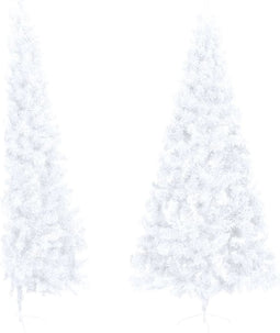 vidaXL - Kunstkerstboom - met - standaard - half - 240 - cm - PVC - groen