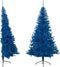 vidaXL - Kunstkerstboom - met - standaard - half - 240 - cm - PVC - blauw