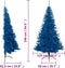 vidaXL - Kunstkerstboom - met - standaard - half - 240 - cm - PVC - blauw