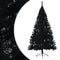 vidaXL - Kunstkerstboom - met - standaard - half - 240 - cm - PVC - zwart