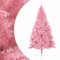 vidaXL - Kunstkerstboom - met - standaard - half - 240 - cm - PVC - roze