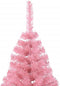 vidaXL - Kunstkerstboom - met - standaard - half - 240 - cm - PVC - roze