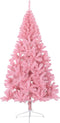 vidaXL - Kunstkerstboom - met - standaard - half - 240 - cm - PVC - roze