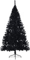 vidaXL - Kunstkerstboom - met - standaard - half - 240 - cm - PVC - zwart