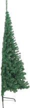vidaXL - Kunstkerstboom - met - standaard - half - 240 - cm - PVC - groen
