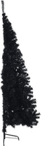 vidaXL - Kunstkerstboom - met - standaard - half - 240 - cm - PVC - zwart