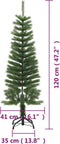 vidaXL - Kunstkerstboom - met - standaard - smal - 120 - cm - PE