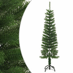 vidaXL - Kunstkerstboom - met - standaard - smal - 150 - cm - PE