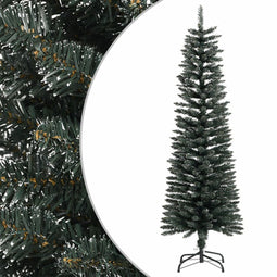 vidaXL - Kunstkerstboom - met - standaard - smal - 150 - cm - PVC - groen