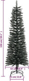 vidaXL - Kunstkerstboom - met - standaard - smal - 150 - cm - PVC - groen