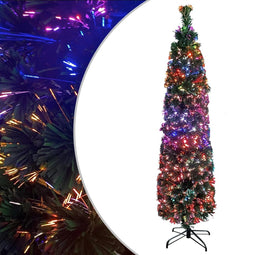 vidaXL - Kunstkerstboom - met - standaard - smal - 240 - cm - glasvezel