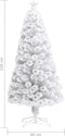 vidaXL - Kunstkerstboom - met - verlichting - 120 - cm - glasvezel - wit