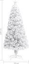 vidaXL - Kunstkerstboom - met - verlichting - 150 - cm - glasvezel - wit