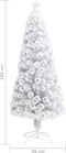vidaXL - Kunstkerstboom - met - verlichting - 180 - cm - glasvezel - wit