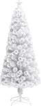 vidaXL - Kunstkerstboom - met - verlichting - 180 - cm - glasvezel - wit