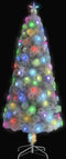 vidaXL - Kunstkerstboom - met - verlichting - 180 - cm - glasvezel - wit
