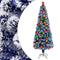 vidaXL - Kunstkerstboom - met - verlichting - 210 - cm - glasvezel - wit - en - blauw