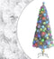 vidaXL - Kunstkerstboom - met - verlichting - 210 - cm - glasvezel - wit