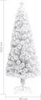 vidaXL - Kunstkerstboom - met - verlichting - 210 - cm - glasvezel - wit