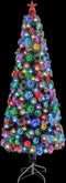 vidaXL - Kunstkerstboom - met - verlichting - 210 - cm - glasvezel - wit - en - blauw