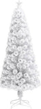 vidaXL - Kunstkerstboom - met - verlichting - 210 - cm - glasvezel - wit