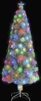 vidaXL - Kunstkerstboom - met - verlichting - 210 - cm - glasvezel - wit