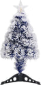 vidaXL - Kunstkerstboom - met - verlichting - 64 - cm - glasvezel - wit - en - blauw
