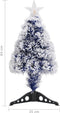 vidaXL - Kunstkerstboom - met - verlichting - 64 - cm - glasvezel - wit - en - blauw