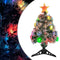 vidaXL - Kunstkerstboom - met - verlichting - 64 - cm - glasvezel - wit - en - blauw
