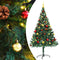 vidaXL - Kunstkerstboom - met - verlichting - en - kerstballen - 150 - cm - groen