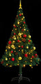 vidaXL - Kunstkerstboom - met - verlichting - en - kerstballen - 150 - cm - groen