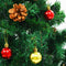 vidaXL - Kunstkerstboom - met - verlichting - en - kerstballen - 150 - cm - groen