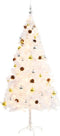 vidaXL - Kunstkerstboom - met - verlichting - en - kerstballen - 180 - cm - wit