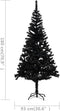 vidaXL - Kunstkerstboom - met - verlichting - en - kerstballen - 180 - cm - PVC - zwart