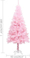 vidaXL - Kunstkerstboom - met - verlichting - en - kerstballen - 180 - cm - PVC - roze