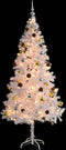 vidaXL - Kunstkerstboom - met - verlichting - en - kerstballen - 180 - cm - wit