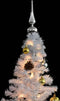 vidaXL - Kunstkerstboom - met - verlichting - en - kerstballen - 180 - cm - wit