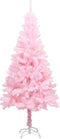 vidaXL - Kunstkerstboom - met - verlichting - en - kerstballen - 180 - cm - PVC - roze