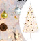 vidaXL - Kunstkerstboom - met - verlichting - en - kerstballen - 180 - cm - wit