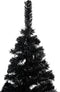 vidaXL - Kunstkerstboom - met - verlichting - en - kerstballen - 180 - cm - PVC - zwart
